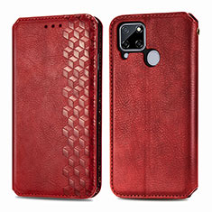 Leather Case Stands Flip Cover Holder S01D for Realme 7i RMX2193 Red