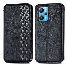 Leather Case Stands Flip Cover Holder S01D for Realme 9 4G Black