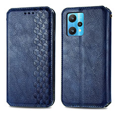 Leather Case Stands Flip Cover Holder S01D for Realme 9 Pro+ Plus 5G Blue