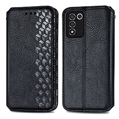 Leather Case Stands Flip Cover Holder S01D for Realme 9 SE 5G Black