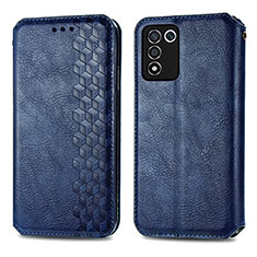 Leather Case Stands Flip Cover Holder S01D for Realme 9 SE 5G Blue