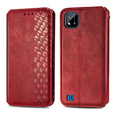 Leather Case Stands Flip Cover Holder S01D for Realme C11 (2021) Red