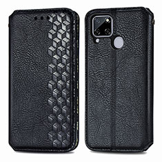 Leather Case Stands Flip Cover Holder S01D for Realme C25S Black