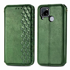 Leather Case Stands Flip Cover Holder S01D for Realme C25S Green