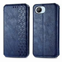 Leather Case Stands Flip Cover Holder S01D for Realme C30 Blue