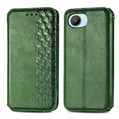 Leather Case Stands Flip Cover Holder S01D for Realme C30 Green