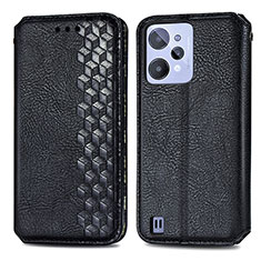 Leather Case Stands Flip Cover Holder S01D for Realme C31 Black