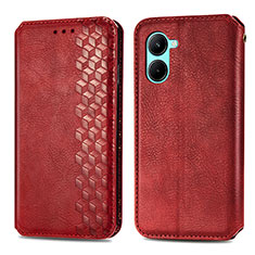 Leather Case Stands Flip Cover Holder S01D for Realme C33 (2023) Red