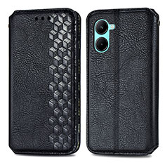 Leather Case Stands Flip Cover Holder S01D for Realme C33 Black