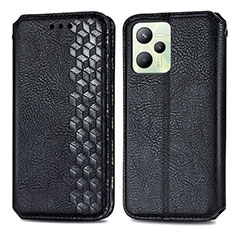 Leather Case Stands Flip Cover Holder S01D for Realme C35 Black