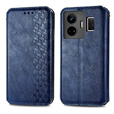 Leather Case Stands Flip Cover Holder S01D for Realme GT Neo6 5G Blue