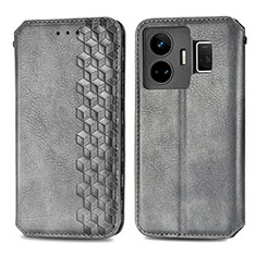 Leather Case Stands Flip Cover Holder S01D for Realme GT Neo6 5G Gray