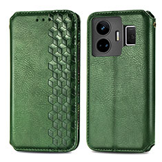 Leather Case Stands Flip Cover Holder S01D for Realme GT Neo6 5G Green