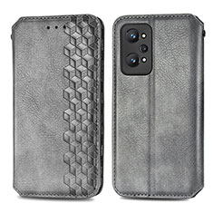 Leather Case Stands Flip Cover Holder S01D for Realme GT2 5G Gray