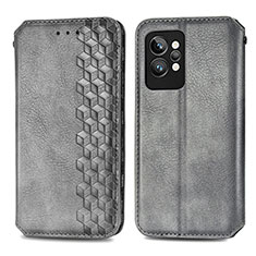 Leather Case Stands Flip Cover Holder S01D for Realme GT2 Pro 5G Gray