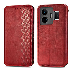 Leather Case Stands Flip Cover Holder S01D for Realme GT3 5G Red