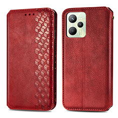 Leather Case Stands Flip Cover Holder S01D for Realme Narzo 50A Prime Red