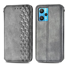 Leather Case Stands Flip Cover Holder S01D for Realme Q5 5G Gray