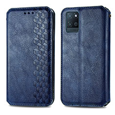 Leather Case Stands Flip Cover Holder S01D for Realme V11 5G Blue