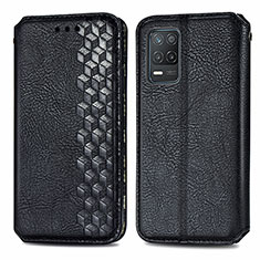 Leather Case Stands Flip Cover Holder S01D for Realme V13 5G Black