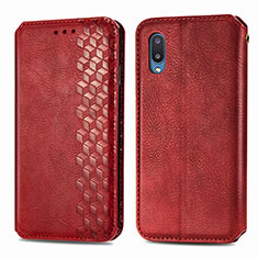Leather Case Stands Flip Cover Holder S01D for Samsung Galaxy A02 Red