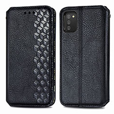 Leather Case Stands Flip Cover Holder S01D for Samsung Galaxy A02s Black