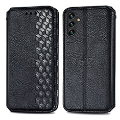 Leather Case Stands Flip Cover Holder S01D for Samsung Galaxy A04s Black