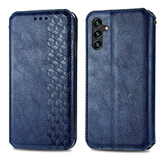 Leather Case Stands Flip Cover Holder S01D for Samsung Galaxy A04s Blue