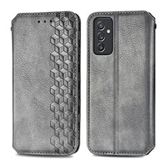 Leather Case Stands Flip Cover Holder S01D for Samsung Galaxy A05s Gray