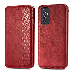 Leather Case Stands Flip Cover Holder S01D for Samsung Galaxy A05s Red