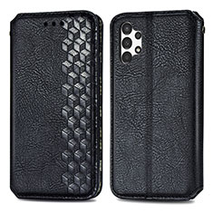 Leather Case Stands Flip Cover Holder S01D for Samsung Galaxy A13 4G Black