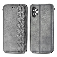 Leather Case Stands Flip Cover Holder S01D for Samsung Galaxy A13 4G Gray