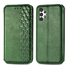 Leather Case Stands Flip Cover Holder S01D for Samsung Galaxy A13 4G Green