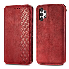 Leather Case Stands Flip Cover Holder S01D for Samsung Galaxy A13 4G Red