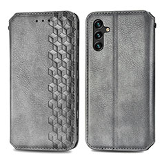 Leather Case Stands Flip Cover Holder S01D for Samsung Galaxy A13 5G Gray