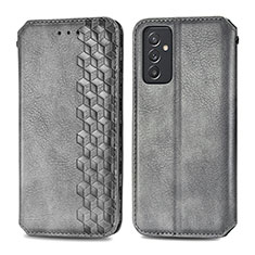 Leather Case Stands Flip Cover Holder S01D for Samsung Galaxy A15 5G Gray