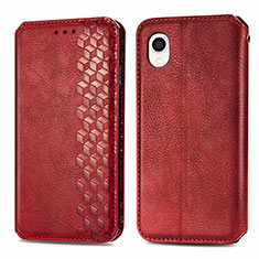 Leather Case Stands Flip Cover Holder S01D for Samsung Galaxy A22 5G SC-56B Red