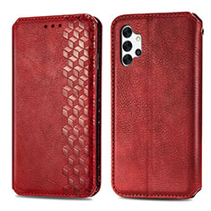 Leather Case Stands Flip Cover Holder S01D for Samsung Galaxy A32 4G Red