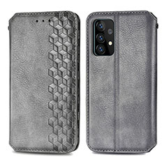 Leather Case Stands Flip Cover Holder S01D for Samsung Galaxy A52s 5G Gray