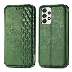 Leather Case Stands Flip Cover Holder S01D for Samsung Galaxy A53 5G Green