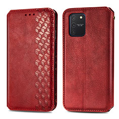 Leather Case Stands Flip Cover Holder S01D for Samsung Galaxy A91 Red