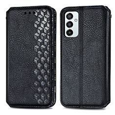 Leather Case Stands Flip Cover Holder S01D for Samsung Galaxy F23 5G Black