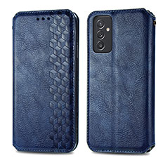 Leather Case Stands Flip Cover Holder S01D for Samsung Galaxy F34 5G Blue