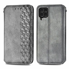 Leather Case Stands Flip Cover Holder S01D for Samsung Galaxy F62 5G Gray