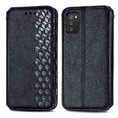 Leather Case Stands Flip Cover Holder S01D for Samsung Galaxy M02s Black
