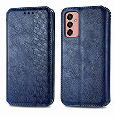 Leather Case Stands Flip Cover Holder S01D for Samsung Galaxy M13 4G Blue