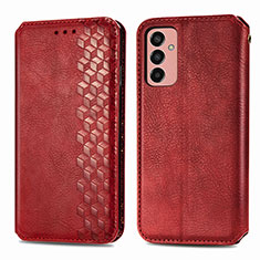 Leather Case Stands Flip Cover Holder S01D for Samsung Galaxy M13 4G Red