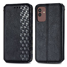Leather Case Stands Flip Cover Holder S01D for Samsung Galaxy M13 5G Black