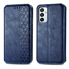 Leather Case Stands Flip Cover Holder S01D for Samsung Galaxy M23 5G Blue