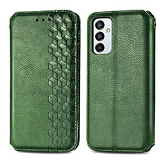 Leather Case Stands Flip Cover Holder S01D for Samsung Galaxy M23 5G Green